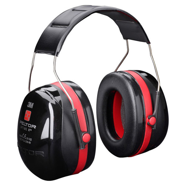 אוזניות נגד רעש 3M בצבע שחור אדום